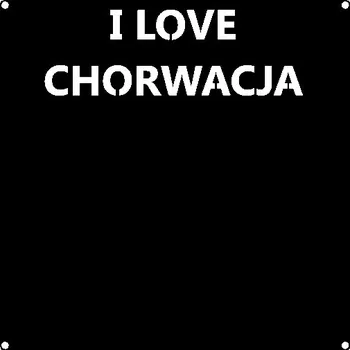 Obraz Čtvercová kovová deska pro TURISTICKÉ MAGNETY Nápis MILUJI CHORVATSKO