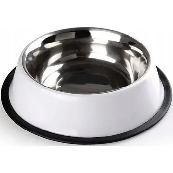 Miska pro psa Jedna kovová miska CE bílá 0,4 l