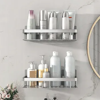 Koupelnový nábytek SPRCHOVÁ POLIČKA BEZ VRTÁNÍ 2KS stříbro