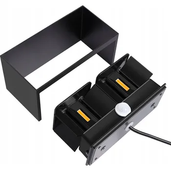 Nástěnné svítidlo DVOJITÉ NÁSTĚNNÉ SVÍTIDLO 24W 3000K ČERNÉ IP65 PRO ZAHRADU A CHODBU