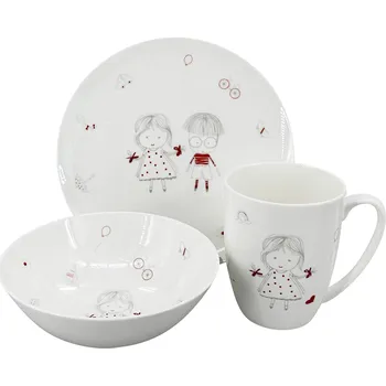 by inspire Dětský jídelní set Little Girl (talíř,miska,hrnek)