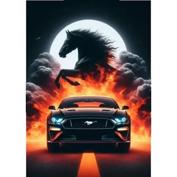 Diamantové malování Diamantový obrázek - Mustang Rumak - 30 x 40 cm - 2002009