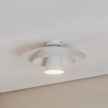 Luminex Stropní světlo Plato, bílé, kov, Ø 38 cm, E27 - Ø baldachýn 10 cm bílá 1 x 15 W LED - Doprava zdarma