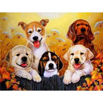 Diamantové malování Diamantový obrázek - Parta psů - 30 x 40 cm - 1007426