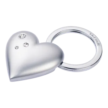 Školní batoh TROIKA klíčenka - matné srdíčko, kovová, Swarovski, stříbrná