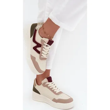 Dámské tenisky Dámské tenisky na platformě se zlatými vložkami Zalvra Barva: Béžová, Velikost: 41