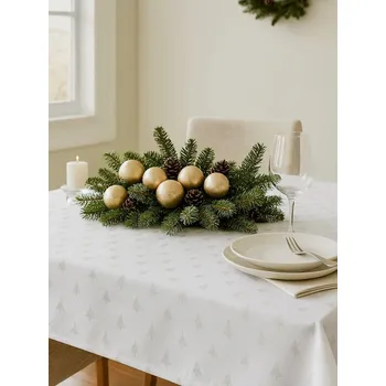 Vánoční dekorace Sinsay - Vánoční ubrus se vzorem vánočních stromků - bílá - 346HH-00X - 346HH-00X-ONE