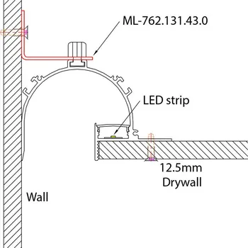Stavební profil McLED ML-762.131.43.0 Kovový montážní úchyt ke zdi pro AJ, 1ks