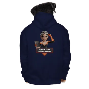 Pánská mikina Bastard Super máma pánská mikina na zip Navy