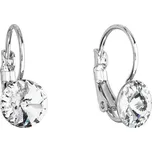 Náušnice bižuterie s křišťály Preciosa bílé kulaté 51031.1 Krystal