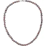 Perlový náhrdelník z pravých říčních perel modré oválné perly 22037.3 dk.peacock