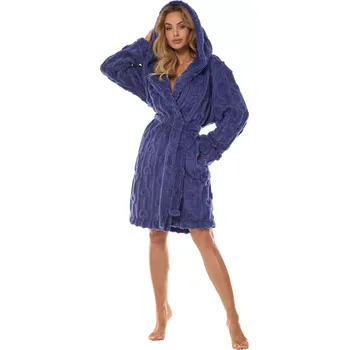 Dámské noční prádlo Dámský župan 2403 Carina navy - L&L tmavě modrá M