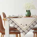 VÁNOČNÍ GOBELÍNOVÝ UBRUS NA STŮL ANGEL 90X90 CM VZOROVANÝ