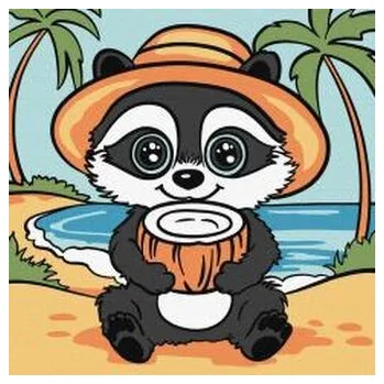 Malowanie po numerach - Szop i orzech 25x25cm