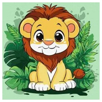 Set školních potřeb Malowanie po numerach - Wesołe lwiątko Kids