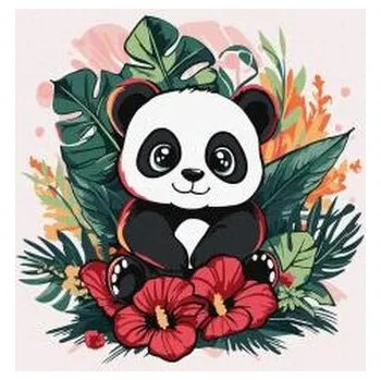 Set školních potřeb Malowanie po numerach - Panda w tropikach Kids