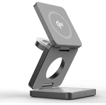 Nabíječka baterií 3v1 skládací kovová bezdrátová nabíječka iw 30 Qi2