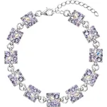 Stříbrný náramek se Swarovski krystaly fialový 33047.3 Violet