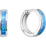 Stříbrné náušnice kruhy se syntetickým opálem modré 11402.3 Blue s. Opal