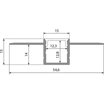 LED páska McLED ML-761.028.74.3 Hliníkový profil pro sádrokarton AU 55x15mm včetně mléčného difuzoru 3m