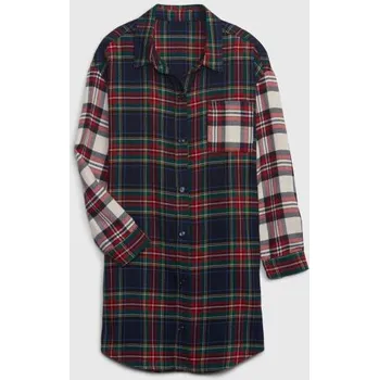 Dívčí pyžamo Dětská kostkovaná pyžamová košile