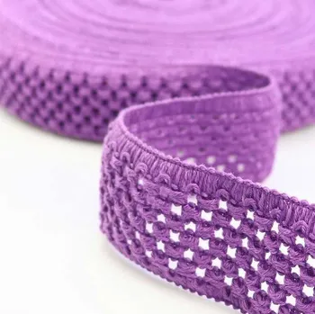 Textilní guma Pro Háčkování Guma pletená 5 cm fialová