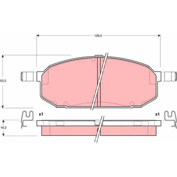 Brzdová destička Sada brzdových destiček, kotoučová brzda TRW GDB3153