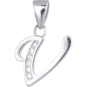 Přívěsek MOISS stříbrný přívěsek PÍSMENO V P0000179