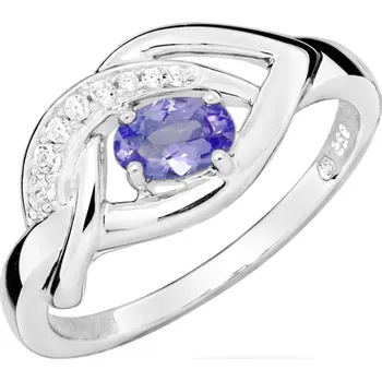 Prsten MOISS stříbrný prsten TANZAZIT Velikost 53 mm RG000088