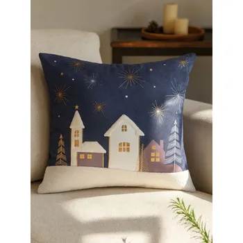 Dekorativní polštářek Sinsay - Zimní dekorativní polštář s motivem domů - vícebarevná - 374GO-MLC - 374GO-MLC-ONE
