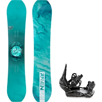 Snowboard Snowboard komplet Raven PRO Marble Carbon Mint + vázání RAVEN S230 Black Velikost: 143 cm, Velikost vázání: S/M