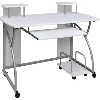 Psací stůl vidaXL Počítačový stůl 110 x 52 x 88,5 cm kompozitní dřevo [20584] Barva: Bílá