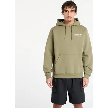 Pánská mikina Mikina New Balance Linear Graphic Fleece Hoodie Dark Olive L