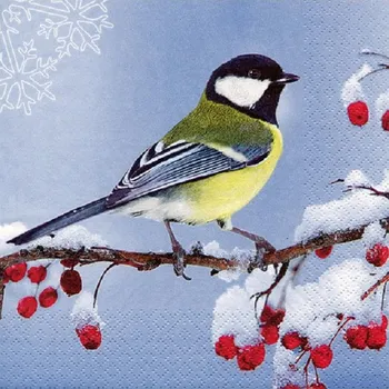 Papírový ubrousek Papírové myslivecké ubrousky 33 x 33 cm 20 ks - Sýkorka