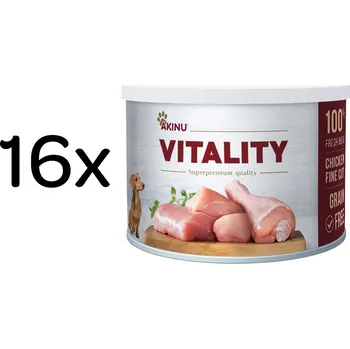 Krmivo pro psa Akinu VITALITY Kuře jemně krájené konzerva pro psy 16 x 200 g