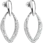 Stříbrné náušnice s křišťály Preciosa bílé 31222.1 Krystal