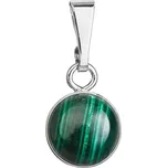 Stříbrný přívěsek s pravým minerálním kamenem 14033.3 Malachit