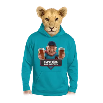 Chlapecká mikina Bastard Super děda dětská mikina klokanka Hawaiian Blue