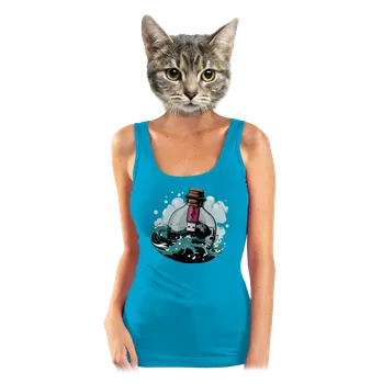 Bastard USB vzkaz v láhvi dámské tílko klasické Blue Atol