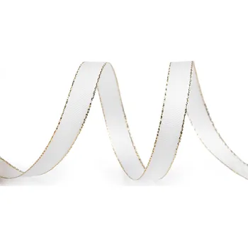 Stuha Stuha taftová šíře 9 mm s lurexem Balení: 10 m, Varianta: 100 bílá zlatá - 8590939282537