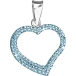 Stříbrný přívěsek s krystaly Swarovski modré srdce 34093.3 Aqua