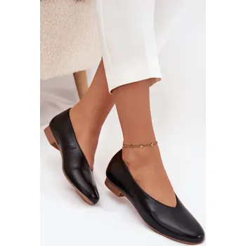 Dámské lodičky Dámské baleríny z ekokůže na nízkém podpatku Olyssia Barva: Černá, Velikost: 37