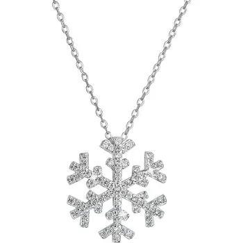 Šperk Stříbrný náhrdelník se zirkony sněhová vločka 12047.1