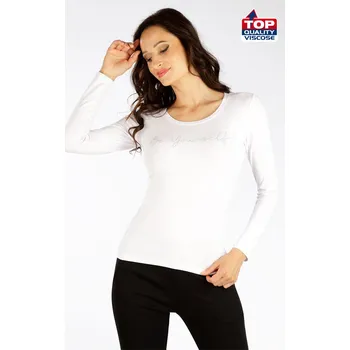 Dámské tričko Dámské bílé elastické triko LITEX s kulatým výstřihem L