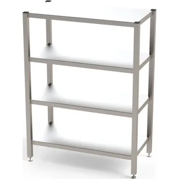 Dílenský regál Nerezový regál do čistých prostor, 4 x skladovací úroveň, s hladkými policemi, 1500 x 500 x 1350 mm