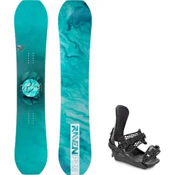 Snowboard Snowboard komplet Raven PRO Marble Carbon Mint + vázání RAVEN King Velikost: 143 cm, Velikost vázání: L