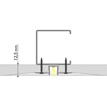 Stavební profil McLED ML-761.136.43.3 Vestavný hliníkový profil AG pro sádrokarton, 53x14mm, bez difuzoru, 3m