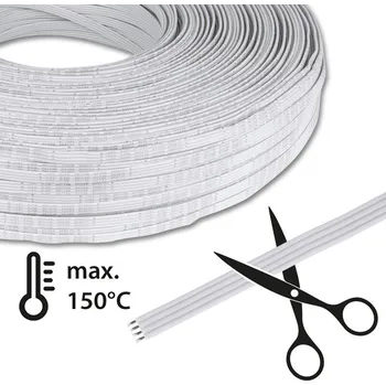 elektrický kabel McLED ML-733.053.90.0 4-žilový plochý silikonový kabel AWG22/0,35 mm², bílý