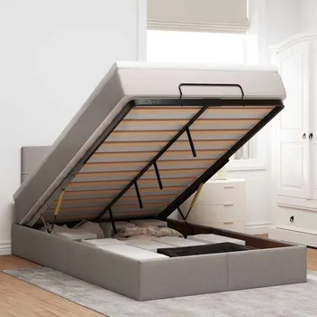 Postel vidaXL Osmanský rám postele s matrací 120x200cm textil [3311451] Barva: taupe