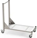 Nerezový přepravní vozík do čistých prostor, 1 úroveň, s perforovanou policí, 800 x 500 x 1000 mm